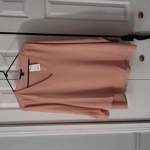 Rose tan long sleeve blouse
